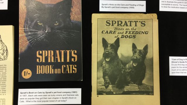 "Spratt's Book on Cats" (1951) and "Hints on the Care and Feeding of Dogs" (1935) published by Spratt’s pet food company.