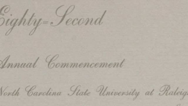 Eighty-Second Annual Commencement, North Carolina State University at Raleigh program cover