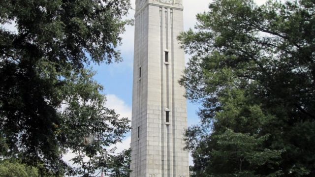 Memorial Bell Tower, August 2015.  Photo by Ed Funkhouser.