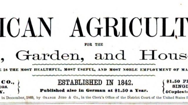 Masthead of the American Agriculturist, from the Jan. 1870 issue.