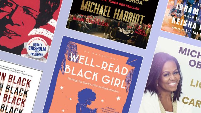 Collage of books, including Well Read Black Girl and Black On Black