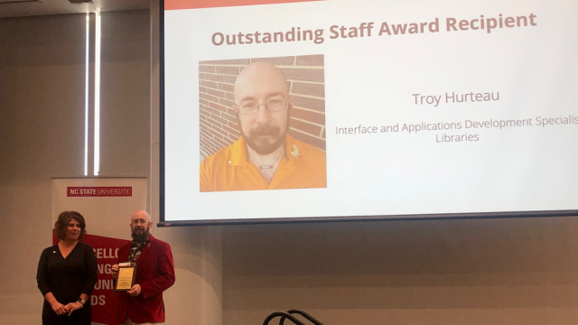 The Libraries’ Troy Hurteau received a 2023 Chancellor’s Creating Community Award