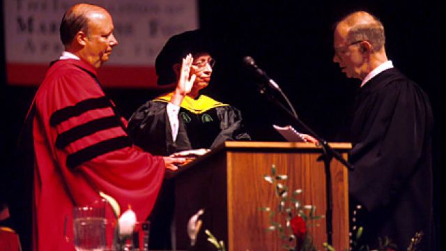 Professor Marye Anne Fox accepted the position of chancellor on April 9, 1998.