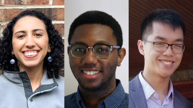 2020 Student Award Winners: Sarah Hassan, Amadu Toronka, and Kyle Nguyen