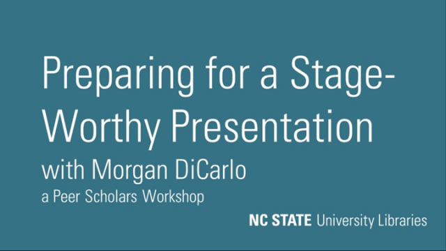 Preparing for a Stage-Worthy Presentation, with Morgan DiCarlo