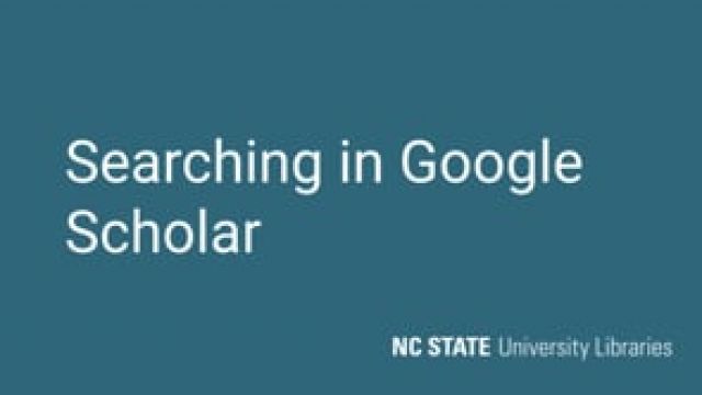 Searching in Google Scholar