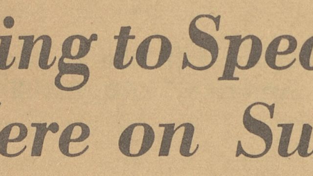 Headline announcing Dr. Martin Luther King's 1966 visit to NC State's Reynolds Coliseum 