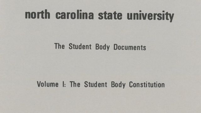 NC State students approved a new Student Government constitution in March 1969.
