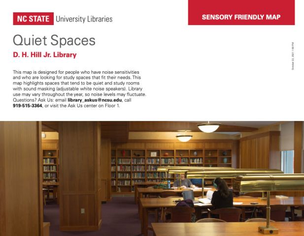 Sensory map - Hill Library - Quiet spaces
