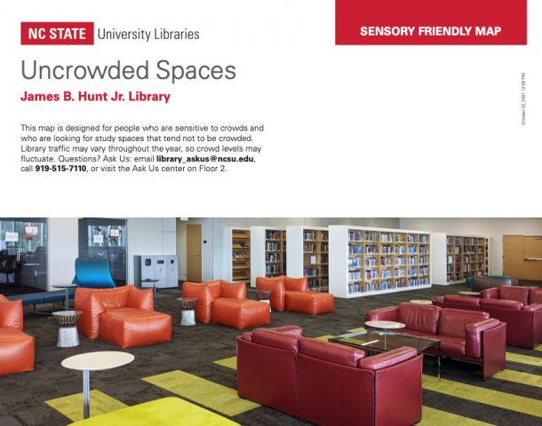 Sensory map - Hunt Library - Uncrowded spaces