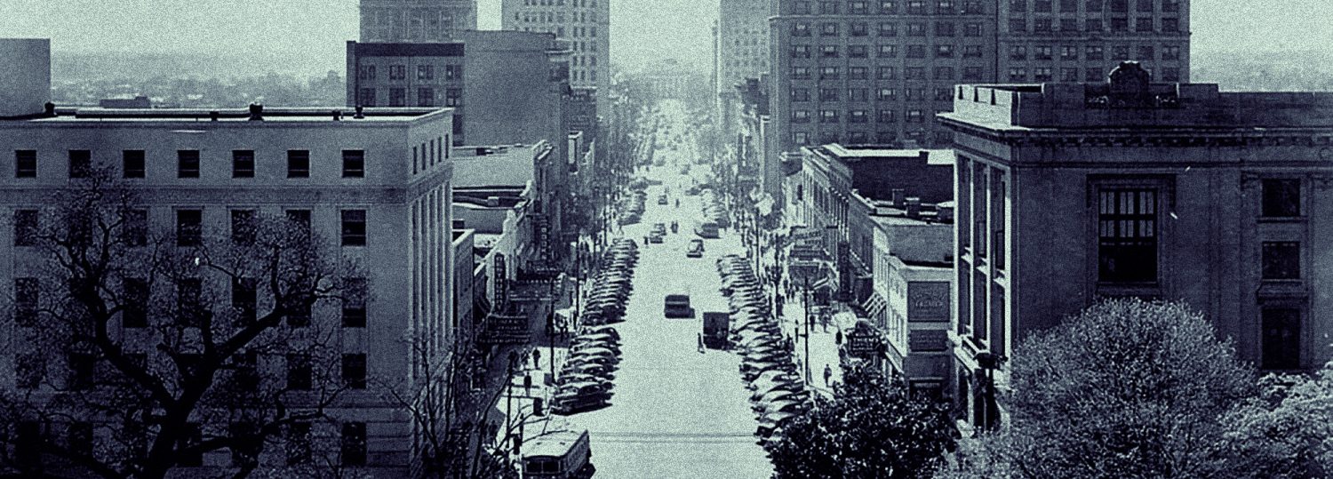 Historical digital photograph of downtown Raleigh, NC.