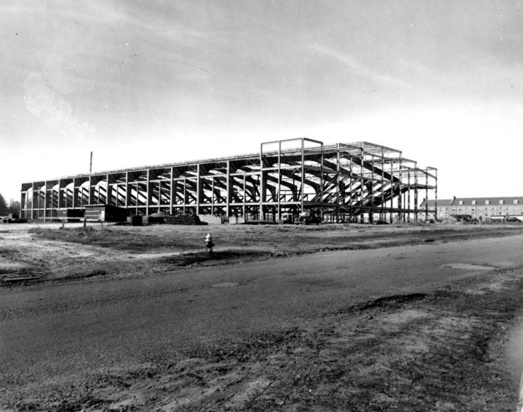 Only the skeleton of Reynolds Coliseum was constructed during the New Deal.  This photo is later, ca. 1948.
