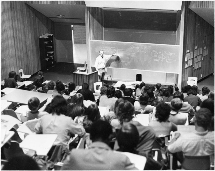Classroom in Poe Hall, 1972.
