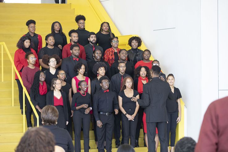 NC State’s Uninhibited Praise choir performs. 