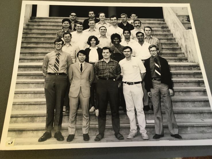 A group portrait of graduate students. Nannette Henderson Smith is in the second row, third from left, 1971 (Box 60, Folder 20)