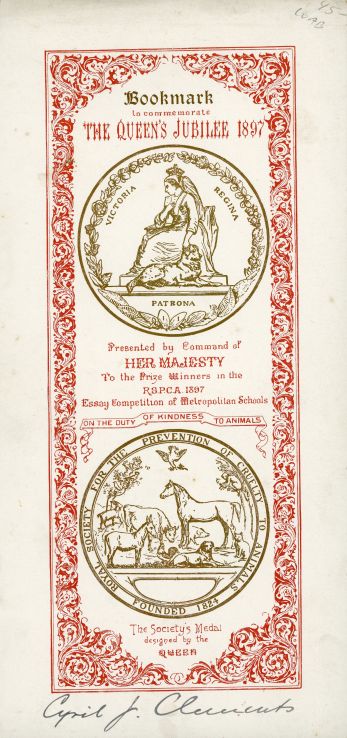 Front of the Queen's Jubilee bookmark (Box 9, Folder 20)