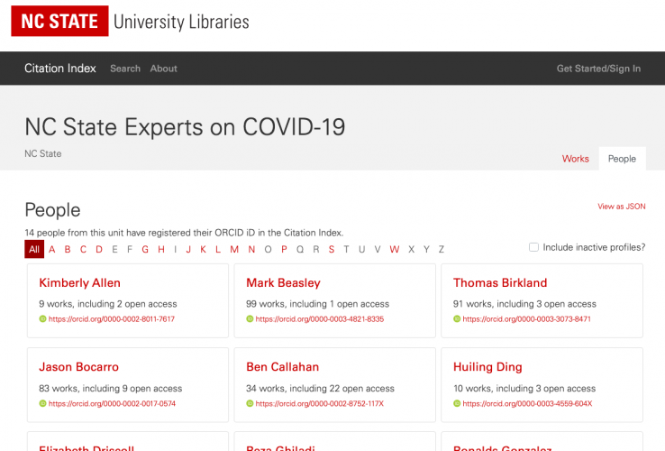 NC State’s COVID-19 experts can be easily found on the web portal provided by the Libraries