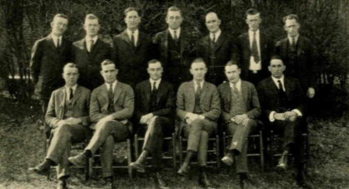 Some disabled student veterans formed the Triangle Club, seen here in the 1924 Agromeck yearbook.