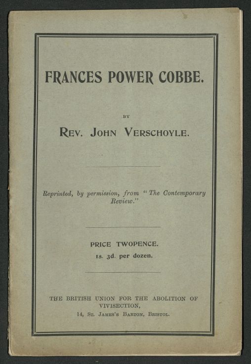 Rev. John Verschoyle remembered Frances Power Cobbe's life and legacy in this obituary.