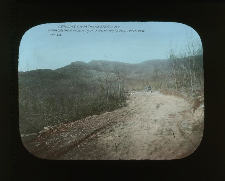 Grandfather Mountain viewed from the Watauga Turnpike, colorized, circa 1910