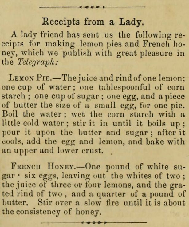 Recipes from the Southern Planter, June 1859.