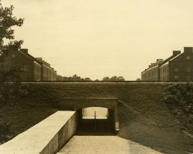 Original created in the 1930s, this underpass later became the Free Expression Tunnel.  From Major College Projects of the Public Works Administration, North Carolina State College, ca. 1940. 