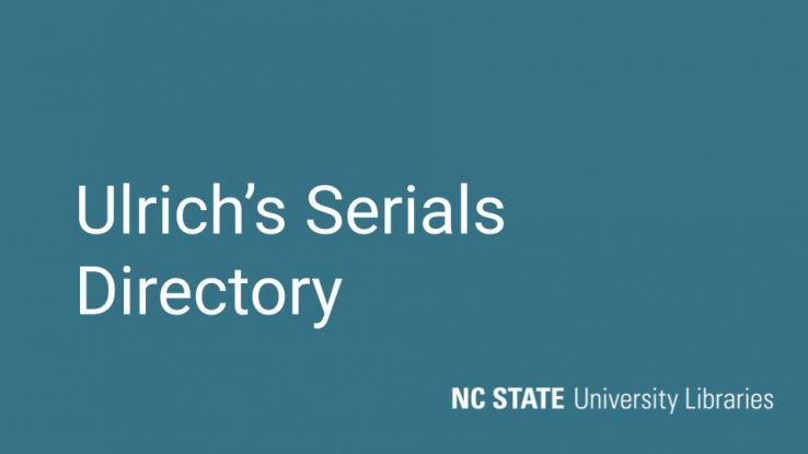 Link to Ulrich's Serials Directory instruction video.