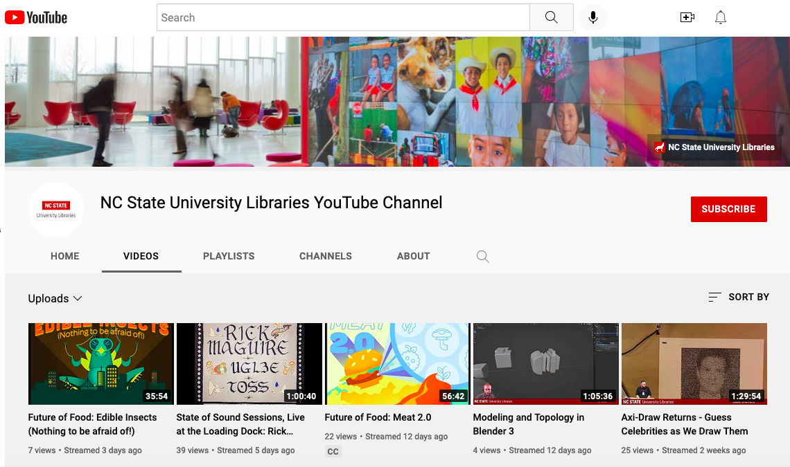 Libraries' YouTube channel features livestreams